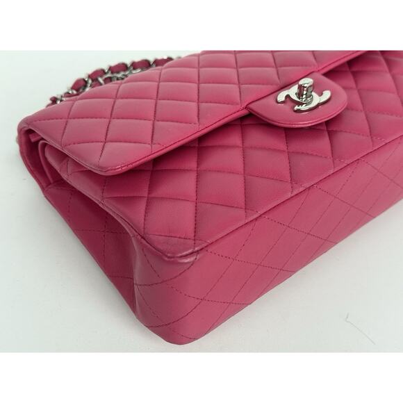 Chanel Lambskin Quilted Medium Double Flap Bag Pink with Silver Hardware B-4 - Picture 7 of 16
